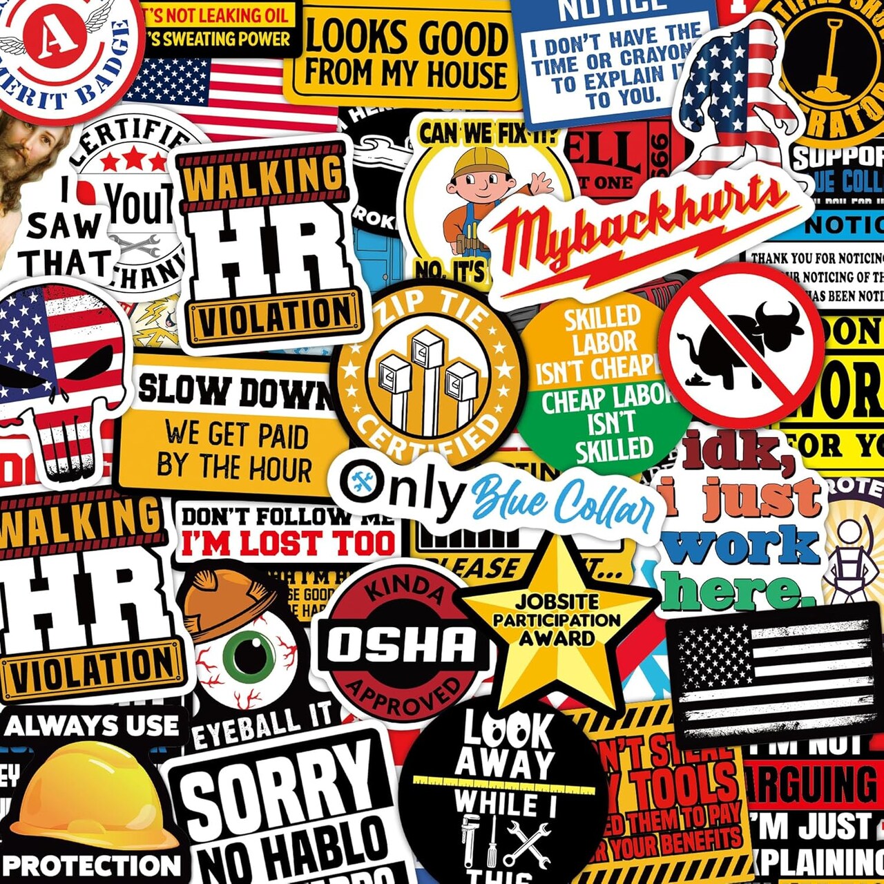 173 PCS Hard Hat Stickers for Adults - Funny (Dirty) for Water Bottle
